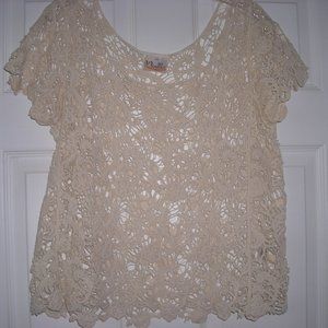 Noelle light cream colored crochet cover/top size s/m